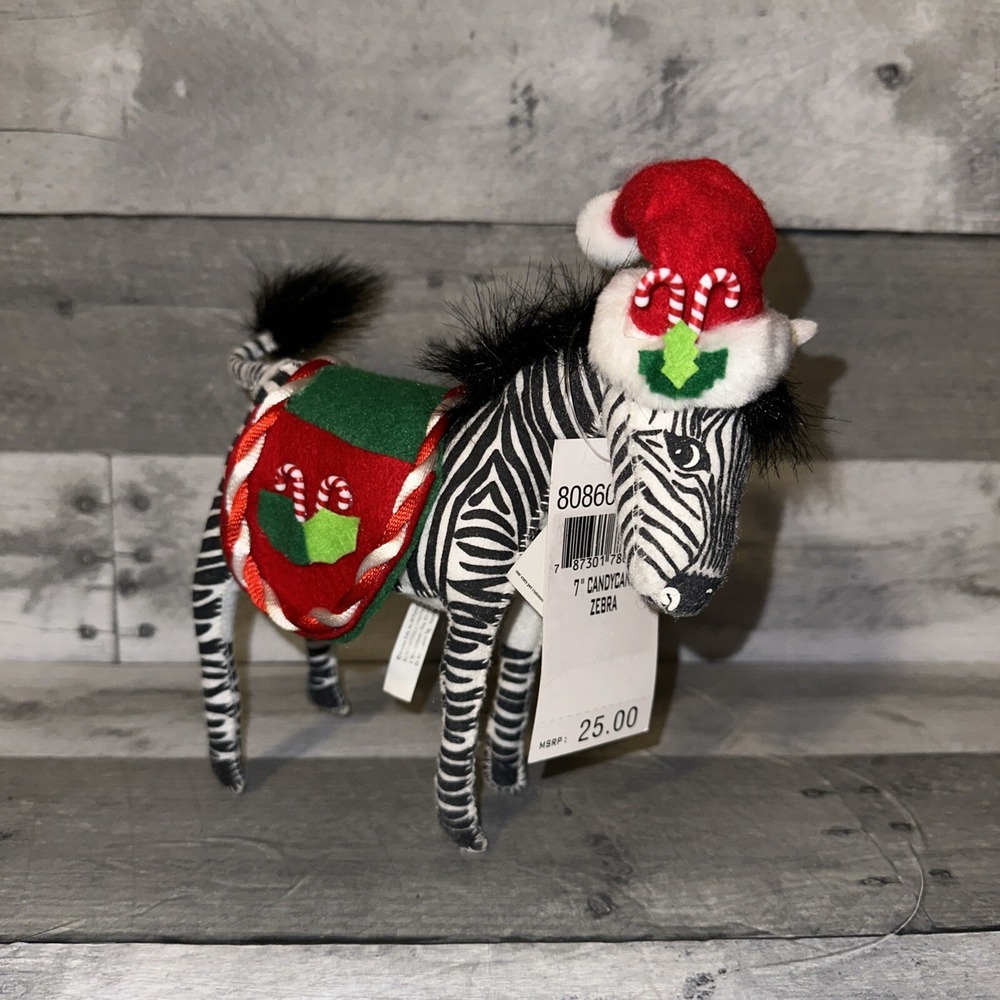 Annalee 7" Zebra‎ Candycane Candy Cane Zoo Animal 808607 Christmas 2007